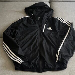 Adidas Men's Black and White Windbreaker